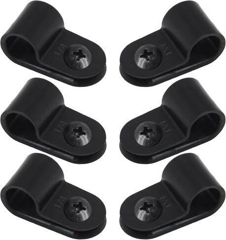 60 Pcs R-Type Cable Clip Wire Clamp, 1/2 Inch Nylon Cable Clamp Rope Light Mounting Clips Wire Fasten with 60 Screws for Wire Management and Cable Management in Kuwait