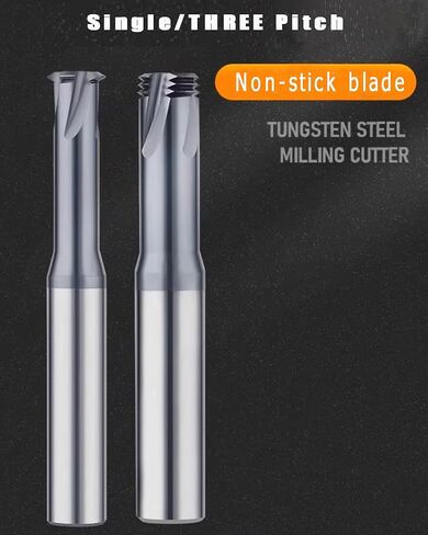 TPI Single Pitch Solid Carbide Thread end Mill AlCrN Coated, 0.47in Cutting Diameter, Necked to Thread 1.18in Deep, 0.39in Shank Diameter, 1.97in Overall Length in Saudi Arabia