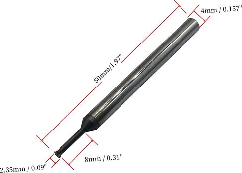 3pcs TPI واحد الملعب الصلب كربيد الطاحونة الطاحونة المطلية alcrn مغلفة ، قطر القطع 0.22in ، رقبة إلى الخيط 0.78in عميق ، قطر عرقلة 0.236in ، 1.97in الطول الكلي (D2.35*8*D4*L50) in Kuwait