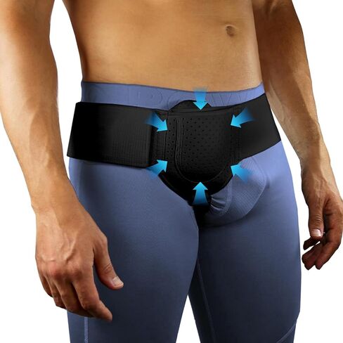 Hernia Belts for Men Inguinal, Hernia Support for Women and Men, Hernia Truss for Left or Right Side, Groin Belt, Adjustable Waist Strap with Removable Compression Pads in Saudi Arabia