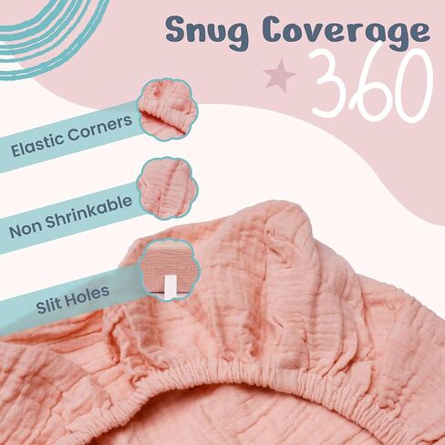 حزمة غطاء وسادة تغيير شاش 100 ٪ من 2-32 × 16 Ultra Soft 120gsm أغطية وسادة تغيير الأطفال للفتيات والفتيان in Kuwait