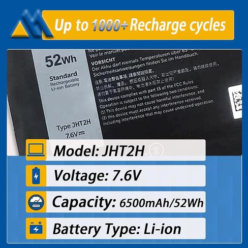 97Wh 9JRV0 Laptop Battery Replacement for Dell Latitude 5521 5531 Precision 3561 3571 3581 3591 Alienware m17 R5 AMD m18 R1 R2 Series 0P3TJ 0R05P0 05RGW 11.4V 8071mAh in Saudi Arabia