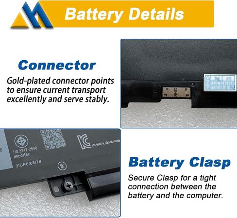 97Wh 9JRV0 Laptop Battery Replacement for Dell Latitude 5521 5531 Precision 3561 3571 3581 3591 Alienware m17 R5 AMD m18 R1 R2 Series 0P3TJ 0R05P0 05RGW 11.4V 8071mAh in Kuwait
