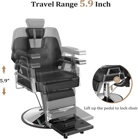 Barber Chair Replacement Hydraulic Pump, Adjustable Height Free 360 Degree Rotation, Fit for Salon Styling Chair Beauty Hairdressing Chair, 4 Screws in Kuwait