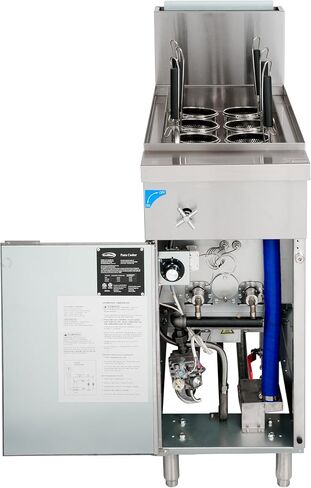 KoolMore KM-PC12-NG 12-Basket 22 Gallon Commercial Natural Gas Pasta Cooker with 140,000 BTU, ETL Listed in Stainless-Steel in Saudi Arabia