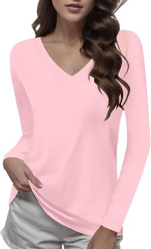 Women's Lightweight Base Layer Top Long Sleeve Plus Size Business Casual Tops for Women in Saudi Arabia
