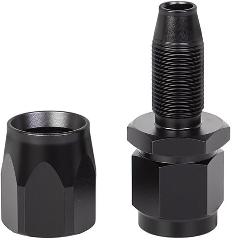 AN6 180 Degree Hose End Fitting Elbow Bend Swivel Connector for Braided Nylon Aluminum Black 2PCS in Saudi Arabia