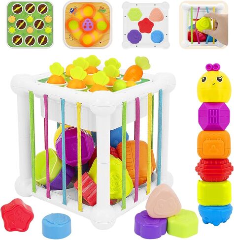 Montessori Snail Learning Activity Toys Babe Baby ، ألعاب تعليمية حسية للأطفال الصغار 18-48 شهرًا أنشطة التعلم التعليمي مشغول نشاط مكعب in Kuwait