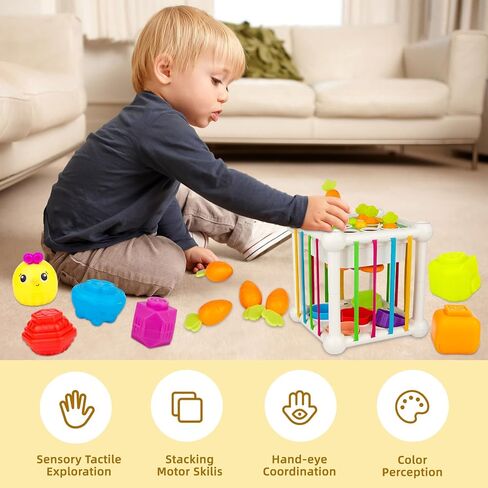 Montessori Snail Learning Activity Toys Babe Baby ، ألعاب تعليمية حسية للأطفال الصغار 18-48 شهرًا أنشطة التعلم التعليمي مشغول نشاط مكعب in Kuwait