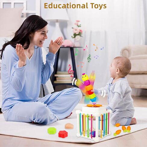 Montessori Snail Learning Activity Toys Babe Baby ، ألعاب تعليمية حسية للأطفال الصغار 18-48 شهرًا أنشطة التعلم التعليمي مشغول نشاط مكعب in Kuwait