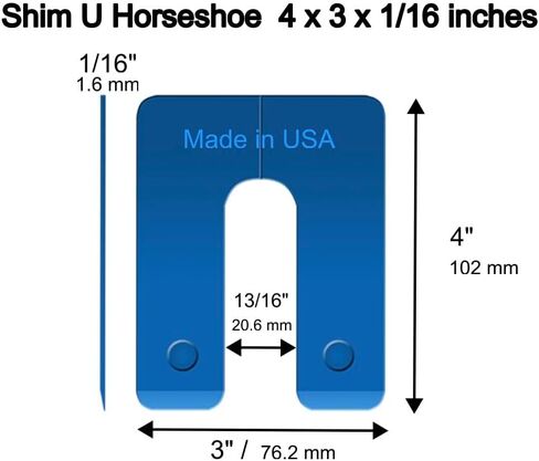 BFS Plastic Shim U Horseshoe 3" x 4" x (1/16" -1/8" – 1/4"), Leveling Shims for Windows & Doors, Made in USA, Free & Quick Shipping – Stackshim BFSEALS (100, 1/16) in Kuwait