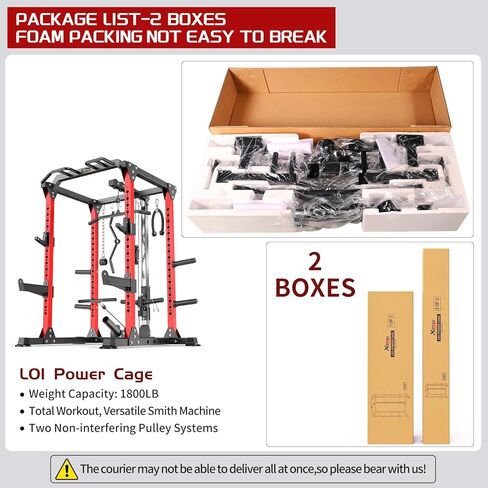Power Cage Multi-Function Power Rack with Cable Crossover System,1800 LBS Capacity Squat Rack with Weight Bench,for Home Gym in Kuwait