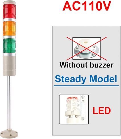 DC 12V 24V 110V 220V البرج الصناعي تحذير إشارة مؤشر LED مصباح LED ضوء فلاش مع الجرس (ضوء ثابت 12 فولت) in Kuwait
