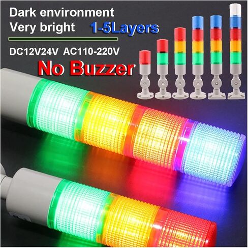 45mm Diameter 24v DC 220v Steady Light LED Signal Tower Light Multi-Layers Stack Alarm Lights Warning for Industrial Machine(1-S YY,24V) in Saudi Arabia