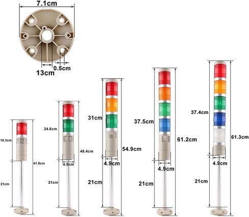 الصناعي متعدد الطبقات سلامة المكدس جانب المنبه معلقة إشارة LED إشارة تحذير ضوء التحذير DC12V 24V AC110V 220V مع الجرس (فلاش ضوء 2 ، AC 220V) in Kuwait