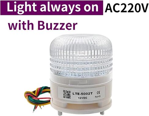 مصباح تحذير من الأضواء ثلاثية الألوان LTA5002TJ LED وميض أمين المنبه 12V 24V 220V strobe مؤشر (220V -ALWAYS ON) in Kuwait