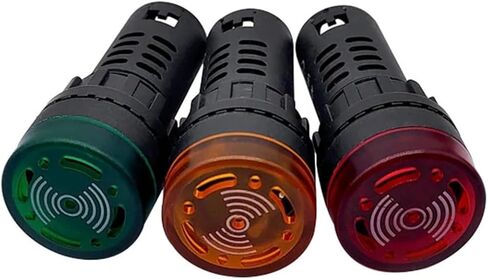 5pcs Buzzer Intermittent Sound LED Light Flashing Indicator AC/DC Alarm 12V 24V 110V 220V Lamp(Green 12V) in Saudi Arabia