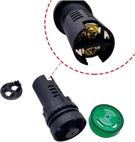 5pcs Buzzer Intermittent Sound LED Light Flashing Indicator AC/DC Alarm 12V 24V 110V 220V Lamp(Green 12V) in Saudi Arabia