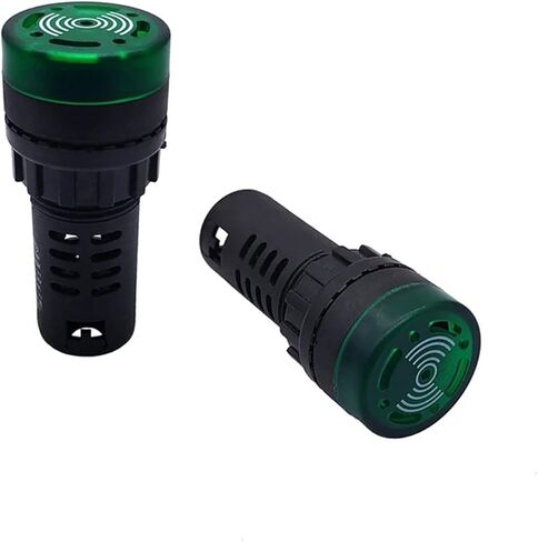 5pcs Buzzer Intermittent Sound LED Light Flashing Indicator AC/DC Alarm 12V 24V 110V 220V Lamp(Green 12V) in Saudi Arabia