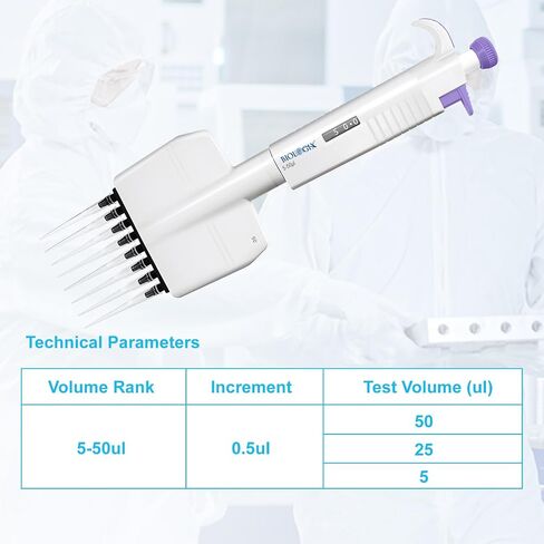 ماصة متعددة القنوات 8 قنوات ، نطاق حجم micropette pipettor من 50-300 ul ، زيادات من 5 ul ، micropipette عالية الدقة قابلة للتعديل للمختبر ، حالة 1 in Saudi Arabia