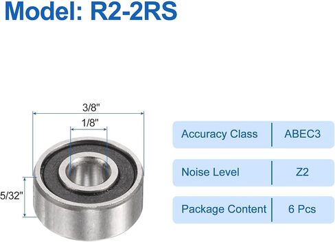 UXCELL 8PCS R12-2RS محامل كرات الأخدود العميقة 3/4 "ID x 1-5/8" "OD X 7/16" ارتفاع محامل مصغرة مزدوجة المعادن محمية كروم الصلب Z2 المحمل للآلات الهندسية ، ABEC3 in Saudi Arabia