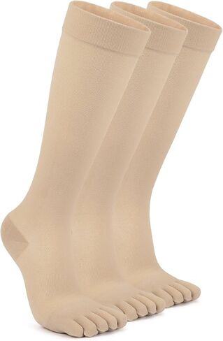 3 Pairs Knee High Toe Socks for Men & Women – Compression Toe Socks Separate Toe Design for Daily in Saudi Arabia