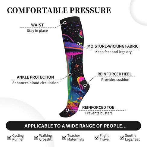 Compression Socks Knee High Supports Socks For Women Men Athletic Running Travel Nurses in Kuwait