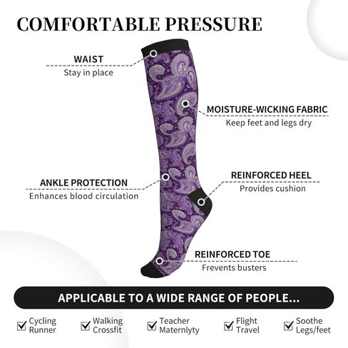 Compression Socks Knee High Supports Socks For Women Men Athletic Running Travel Nurses in Kuwait