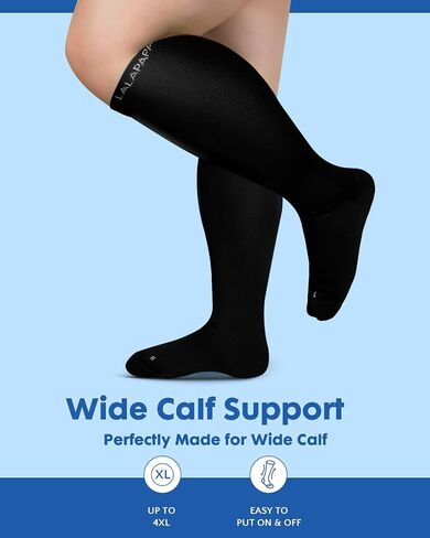 3Pairs Wide Calf Compression Socks for Women - 15-20mmHg with Graduated Support for Nurse Travel Pregnant in Saudi Arabia