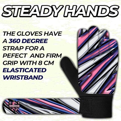 قفازات حارس مرمى FightSense لكرة القدم للأطفال الأولاد الشباب ، قفازات حارس مرمى كرة القدم ، نخيل اللاتكس 4 مم ، تنفس ، قبضة قوية مضادة للانزلاق ، حماية مزدوجة الرسغ ، قفازات كرة القدم الصغار للأطفال من 6 إلى 15 in Kuwait