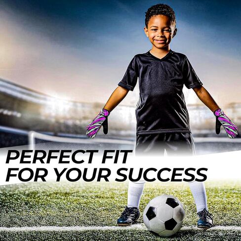 قفازات حارس مرمى FightSense لكرة القدم للأطفال الأولاد الشباب ، قفازات حارس مرمى كرة القدم ، نخيل اللاتكس 4 مم ، تنفس ، قبضة قوية مضادة للانزلاق ، حماية مزدوجة الرسغ ، قفازات كرة القدم الصغار للأطفال من 6 إلى 15 in Kuwait