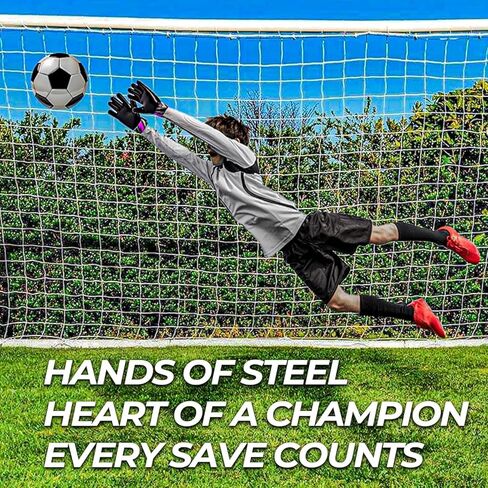 قفازات حارس مرمى FightSense لكرة القدم للأطفال الأولاد الشباب ، قفازات حارس مرمى كرة القدم ، نخيل اللاتكس 4 مم ، تنفس ، قبضة قوية مضادة للانزلاق ، حماية مزدوجة الرسغ ، قفازات كرة القدم الصغار للأطفال من 6 إلى 15 in Kuwait