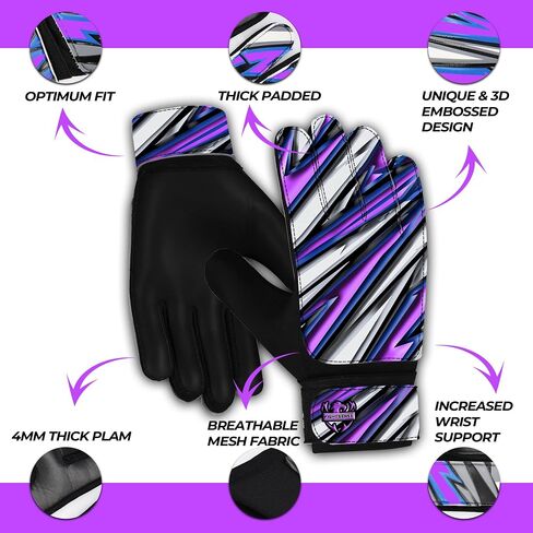 FIGHTSENSE Soccer Goalie Gloves for Kids Youth Boys,Football Goalkeeper Gloves,4mm Latex Palm,Breathable,Anti-Slip Strong Grip,Double Wrist Protection,Kids Junior Soccer Gloves for Kids 6-15 in Saudi Arabia