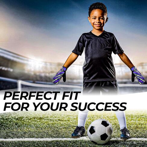 FIGHTSENSE Soccer Goalie Gloves for Kids Youth Boys,Football Goalkeeper Gloves,4mm Latex Palm,Breathable,Anti-Slip Strong Grip,Double Wrist Protection,Kids Junior Soccer Gloves for Kids 6-15 in Saudi Arabia