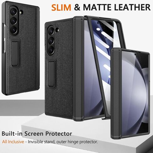 Ninki for Samsung Galaxy Z Fold 7 Case مع واقي شاشة الخصوصية والوقوف ، ومفصلات واقية كاملة من الجلد غير اللامع ، غلاف الهاتف Z Fold7 لـ Samsung Zfold 7-ألياف الكربون in Kuwait