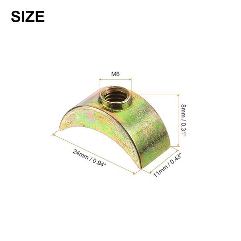uxcell 16pcs M6 Half Moon Nuts Washers, Zinc Alloy External Thread Lock Washer, Spacer Connector Hardware Fittings, Bronze in Saudi Arabia