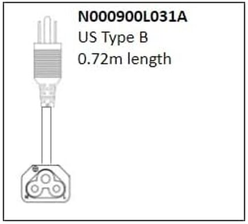 Cambium Networks External Power Supplies AC Line Cord - Compatible with Cambium Networks Access Point Solutions - US Type B - 1.2m Length - C13 Connector - N000900L040A in Saudi Arabia