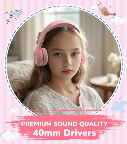 Upgrade USB Type C Kids Headphones, Wired Headphones for Kids with Microphone for Boys Girls, Adjustable 85dB/94dB Volume Limited (Navy/Blue) in Saudi Arabia