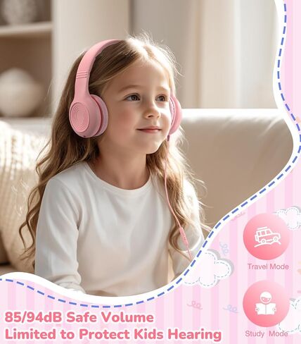 Upgrade USB Type C Kids Headphones, Wired Headphones for Kids with Microphone for Boys Girls, Adjustable 85dB/94dB Volume Limited (Navy/Blue) in Saudi Arabia