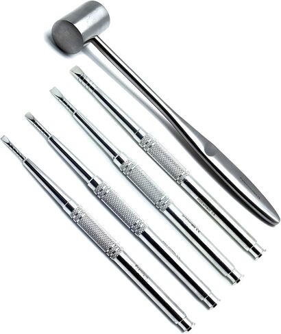 Ridge Chisels Mallet Bone Splitting Surgical Implant Stainless Steel 5 Pcs Instruments in Saudi Arabia