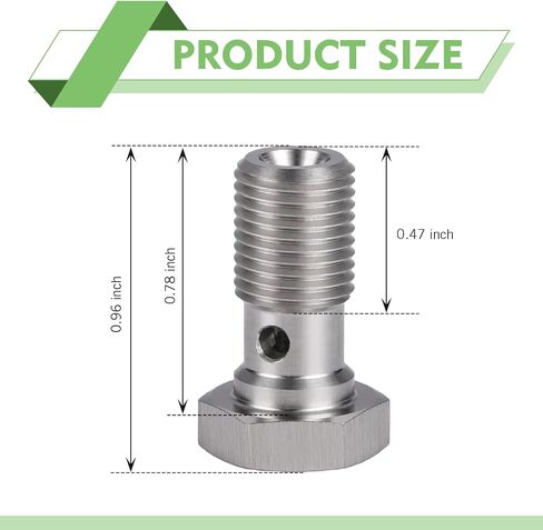 M10x1.0 متري من الفولاذ المقاوم للصدأ مقاوم المقاوم مقاوم البانجو البانجو محول تركيب الفرامل مع غسالة النحاس ، سداسي سداسية مكابح محول تركيب 20 مم ، للسيارات ، سيارات الدفع الرباعي ، الشاحنات (أسود) in Saudi Arabia