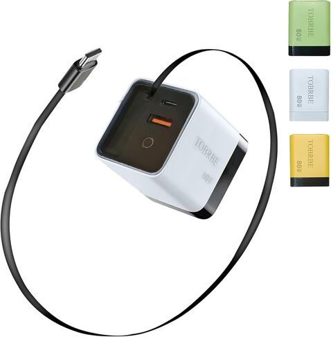 3 في 1 شاحن GAN ، وحدة شاحن سريعة 80W القابلة للتطوير ، 3 في 1 جدار قابل للسحب مع كابل Type-C ومنفذين USB ، محول شحن سريع محمول مع قابس قابل للطي ، للهواتف والأجهزة اللوحية وأجهزة الكمبيوتر المحمولة (أصفر) in Kuwait