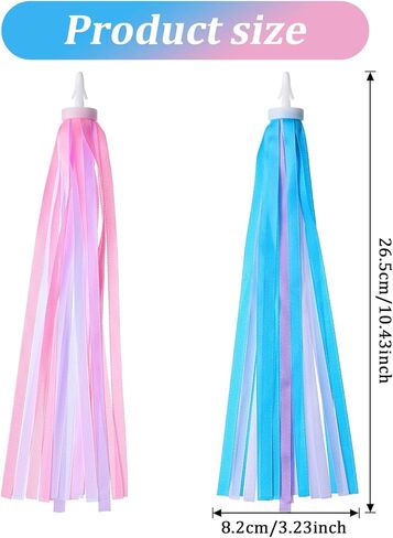 2 Pairs Bike Streamers Rainbow Bike Tassels Bicycle Handlebar Ribbons Colorful Handle Bar Grips Accessories for Scooter Bicycle Tricycle Ornaments in Saudi Arabia
