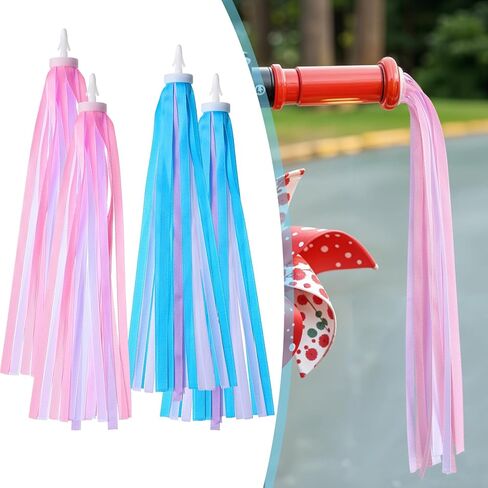 2 Pairs Bike Streamers Rainbow Bike Tassels Bicycle Handlebar Ribbons Colorful Handle Bar Grips Accessories for Scooter Bicycle Tricycle Ornaments in Saudi Arabia