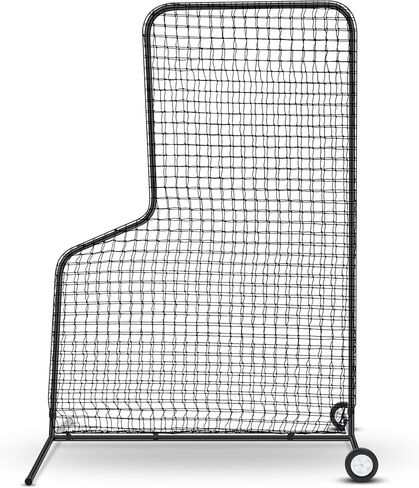 Soulchen L Screen Baseball Pitching Net 7 × 5 أقدام واقي من الجسم الشاشة سلامة القفص لقيادة الخط الفائق في إطار الصلب الثقيل ، الأسود in Kuwait