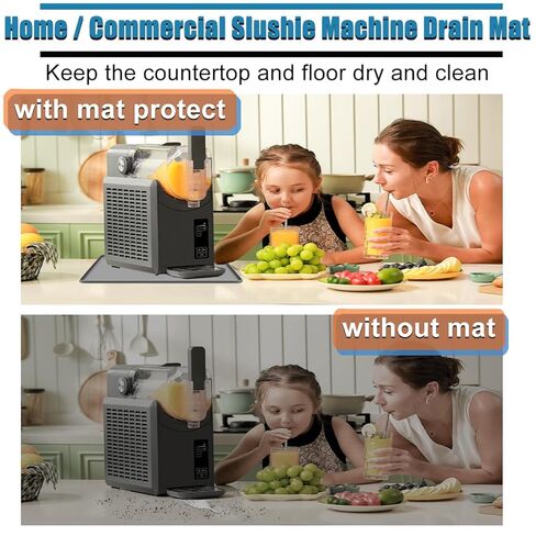 Slushie Machine Mat Margarita Machine Silicone Mat, Table Mat for Ninja Frozen Drink Maker, Slushy Machine Tray Cocktail Machine Soft Silicone Drip Pan, Non-Slip Waterproof Slush Pad 23.6''x19.7'' in Kuwait
