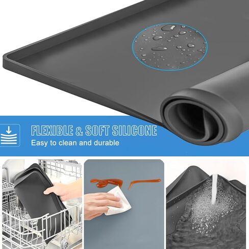 Slushie Machine Mat Margarita Machine Silicone Mat, Table Mat for Ninja Frozen Drink Maker, Slushy Machine Tray Cocktail Machine Soft Silicone Drip Pan, Non-Slip Waterproof Slush Pad 23.6''x19.7'' in Kuwait