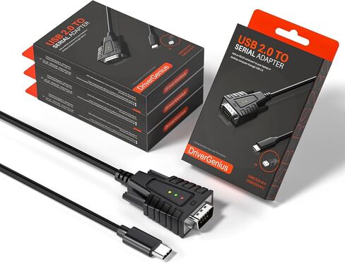 DriverGenius USB232A-B-C | USB-C to RS232 Serial Adapter Cable (1-Port) – 3 x LEDs (TX, RX, PWR) – Compatible with Windows 11, macOS 15 【6-Piece/Package】 in Saudi Arabia