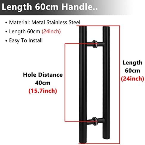 50/60/ 80/120/ 150 cm Shower Door Handle Replacement, Modern Black Front Door Handles/Satin Nickel Push Pull Handle Bar, Double Sided, Barn Sliding Door (Size : Length 80cm(31.5inch)) in Saudi Arabia