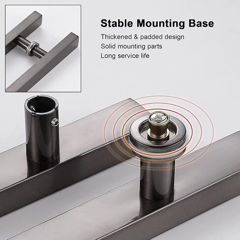 Push Pull Bar Handle,20 30 40 Inch Length Door Handle for Sliding Glass Door,Square Front Door Push Pull Handles for Mall Home Company,Stainless Steel in Saudi Arabia